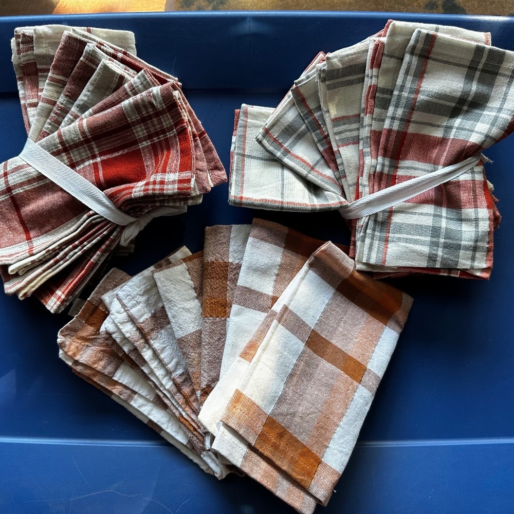Lot of Fall Farmhouse Napkins from HomeGoods